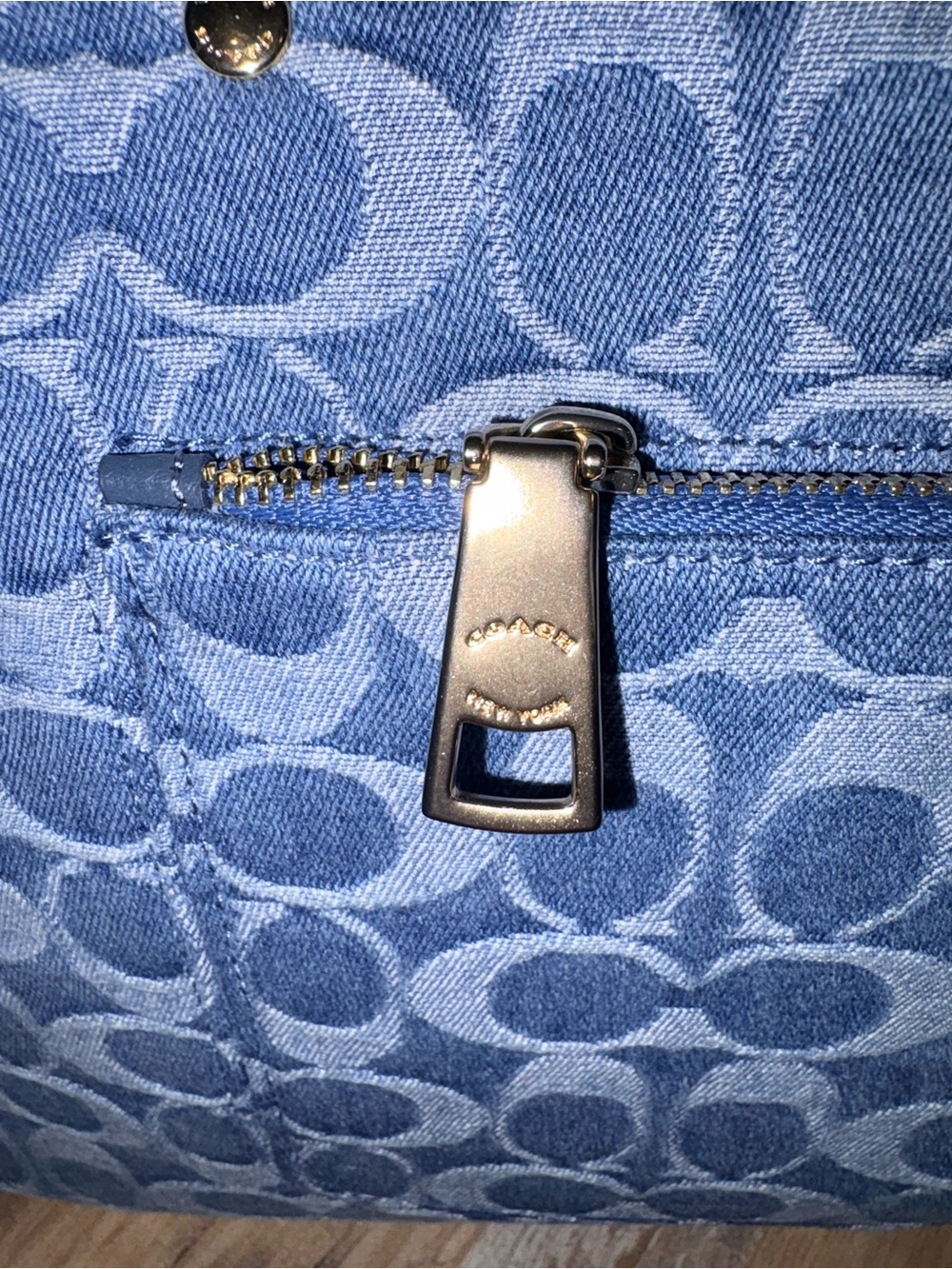 Coach Signature Denim Station Tote Bag in Blue - Picture 10 of 15